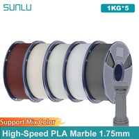 SUNLU 5KG High-Speed PLA Marble Filament 1.75mm +/- 0.02 mm 1kg Spool (2.2lbs) High Speed Printing Filament Fit Most FDM Printer