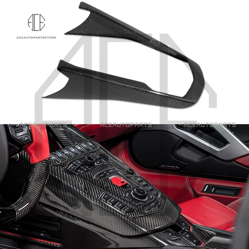 Real Dry Carbon Fiber Car Center Console Cover Trim For Lamborghini Aventador LP700 720 750 SVJ 2011-2021