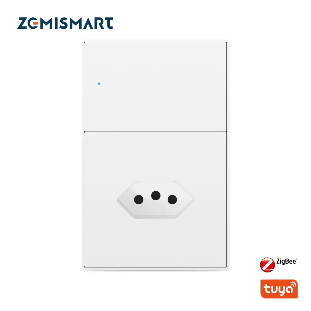 

Zemismart Tuya Zigbee 20A Brazil Outlet Smart Brazilian Wall Socket Google Home Smartthings Homekit Control via M1 Hub