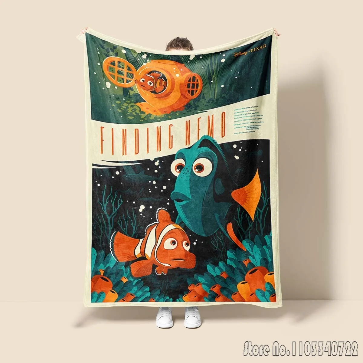  Finding Nemo Room Warming Decorative Blanket Comfortable Soft Portable Travel Picnic Blanket Gift for Family or Friends