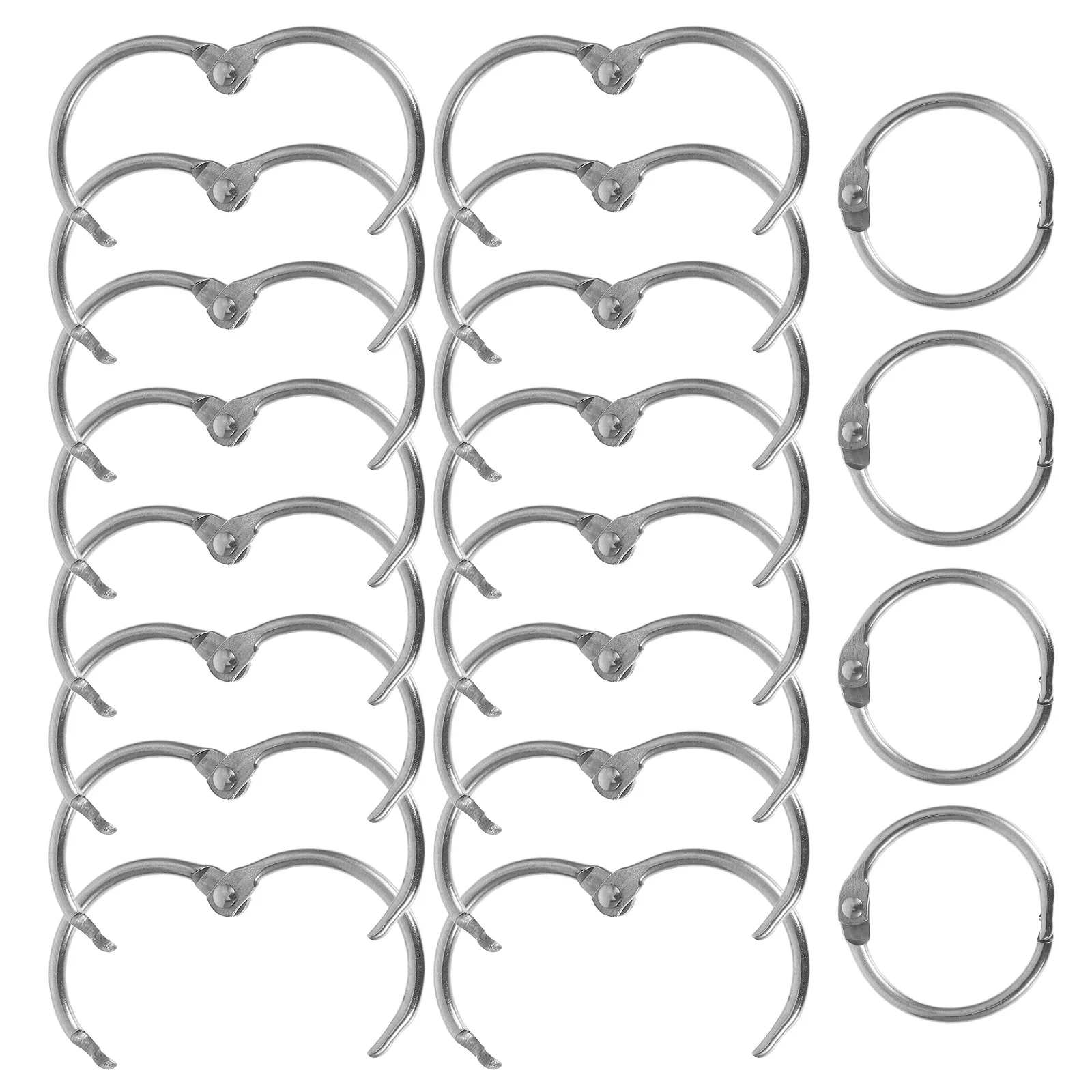 

20Pcs Loose Leaf Binder Rings Metal Small Binder Rings for Index Cards Flashcards Scrapbooks Office Supplies Binding