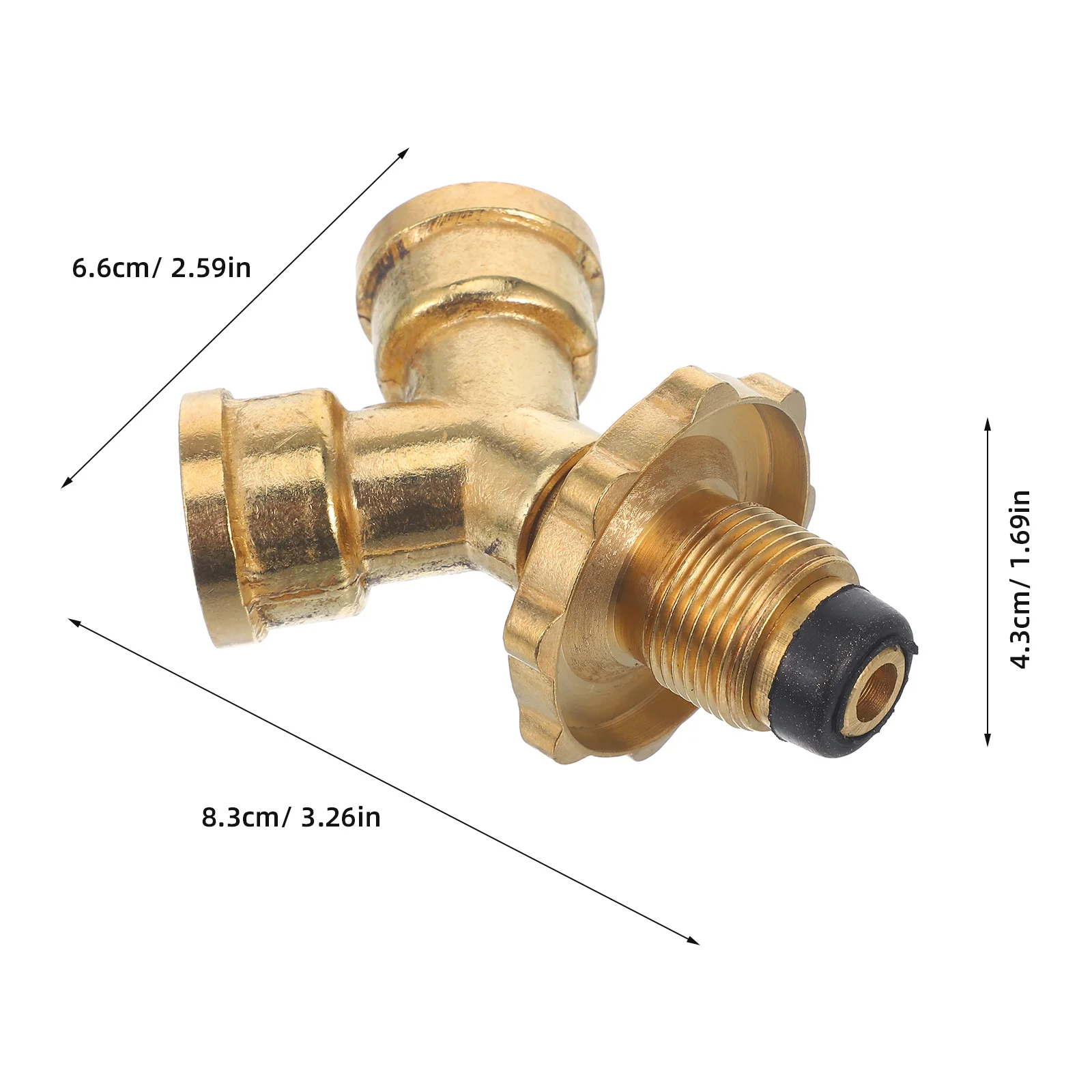 صمام تخفيض الضغط، رأس تحويل خزان الغاز النحاسي الصلب، مادة سميكة، سدادة مطاطية، محول أسطوانة البروبان المقاوم للتسرب #2