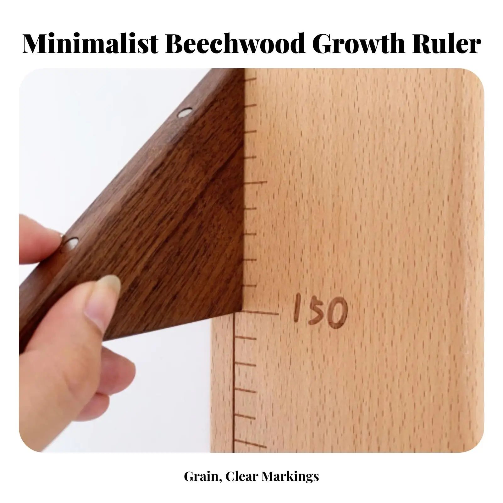 Wooden Growth Chart Decorative Height Chart Accurate for Playroom, Toddlers