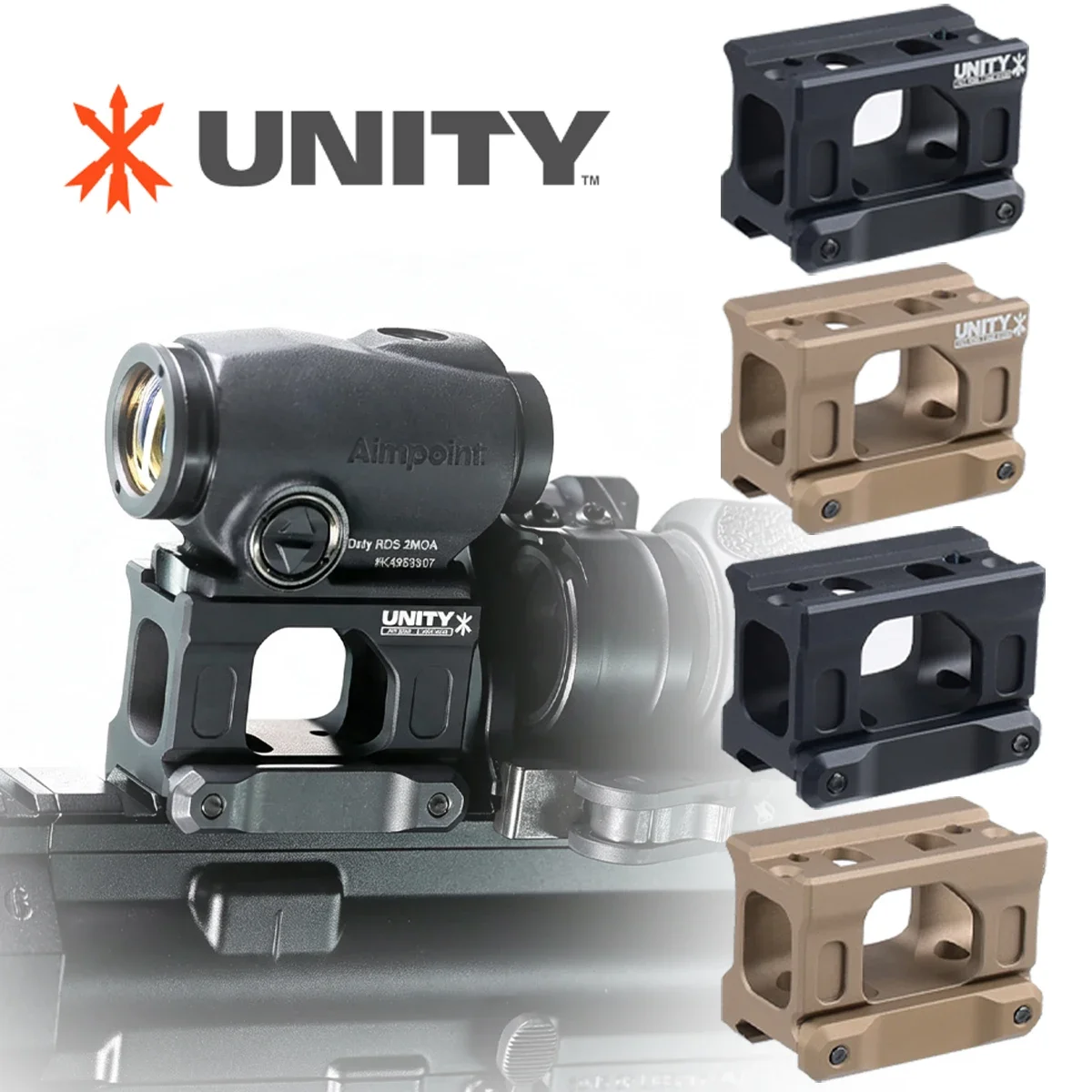UNITY 1.81" 2.26" Heightening Tactical Bracket Fast Riser Universal Mount For T1 T2 Red Dot Airsoft Sight Scope Hunting Mounts image 2