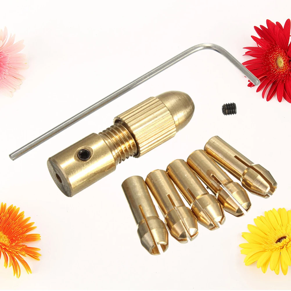 

Brass Collet Set 6Pcs Drill Chuck Tool For Electric Rotary Tools Clamping Diameter Options