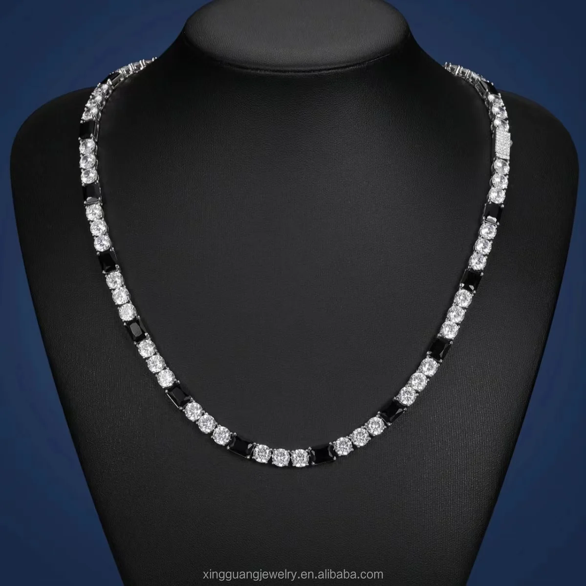 Jewelry 18k Fashion Gold Plated 925 Silver D/VVS Moissanite Diamond Tennis Chain with GRA Certificate.