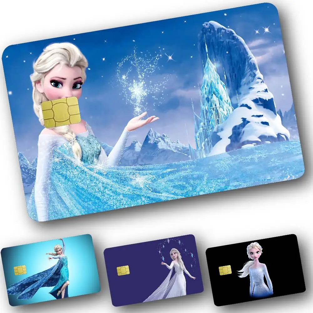 Pegatinas para tarjetas de crédito Movie-E-Elsas-Queens, adecuadas para tarjetas VISA, tarjetas IC sin contacto para autobús y metro