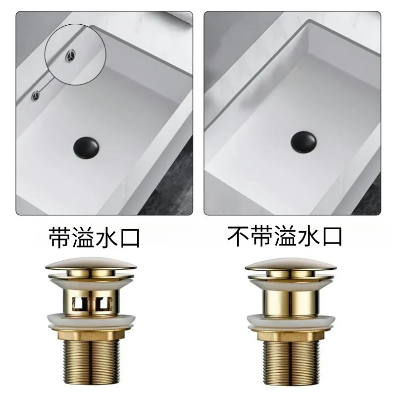 Bathroom Washbasin Bounce Sewer, Basin Gold Press Drain Valve