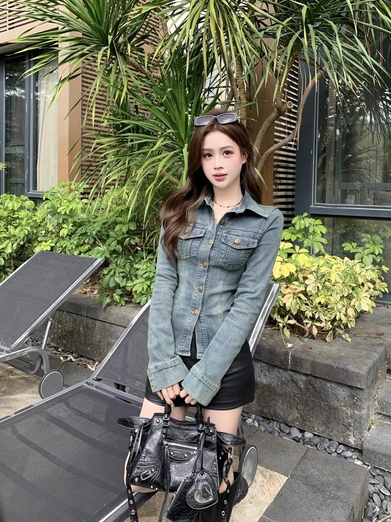 

Women'S Oversize Bomber Jackets Coat Woman Varsity College University Style Embroidery Patch Button Front Casual Sport Campus