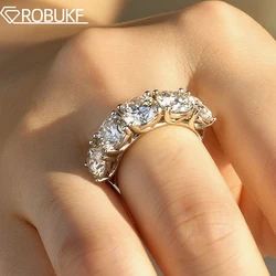 GRA Certified 5 Stone 3.6cttw All Moissanite Engagement Ring for Women Gradient Lab Diamond S925 Silver Wedding Band Jewelry