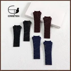 Rubber Watch band For Porsche Design P6620 Series strap 23x33mm Black Brown Silicone strap Waterproof Bracelet Watch Accessories