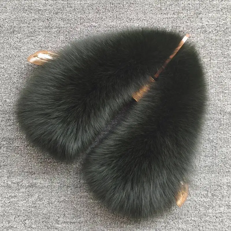 Real Fox Fur Collar For Woman Winter Warm Genuine Fur Scarf  Real Fur Scarf Jacket Coat Decor Collar Shawl Detachable