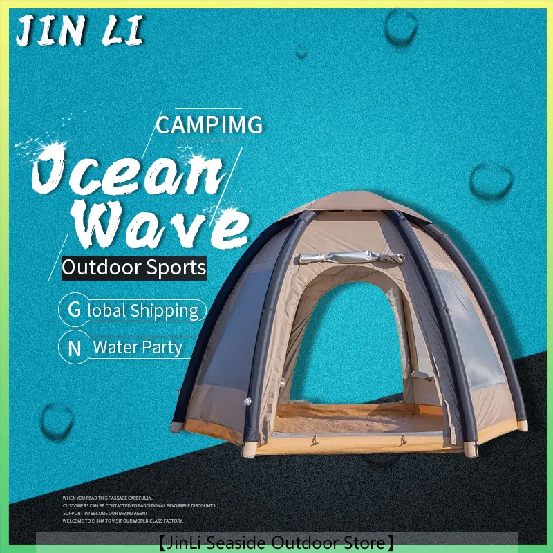 

Portable Automatic Inflatable Tent Lightweight Camping Equipment for Outdoor Beach Park 3-4 Person Family Rainproof Shelter Tent