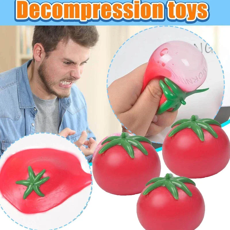 Artificial Fruits Children\'s Tomatoes Water Polos Adult Novelty Pressure Relief toys That do not Fall  Vent Autism toy Gifts