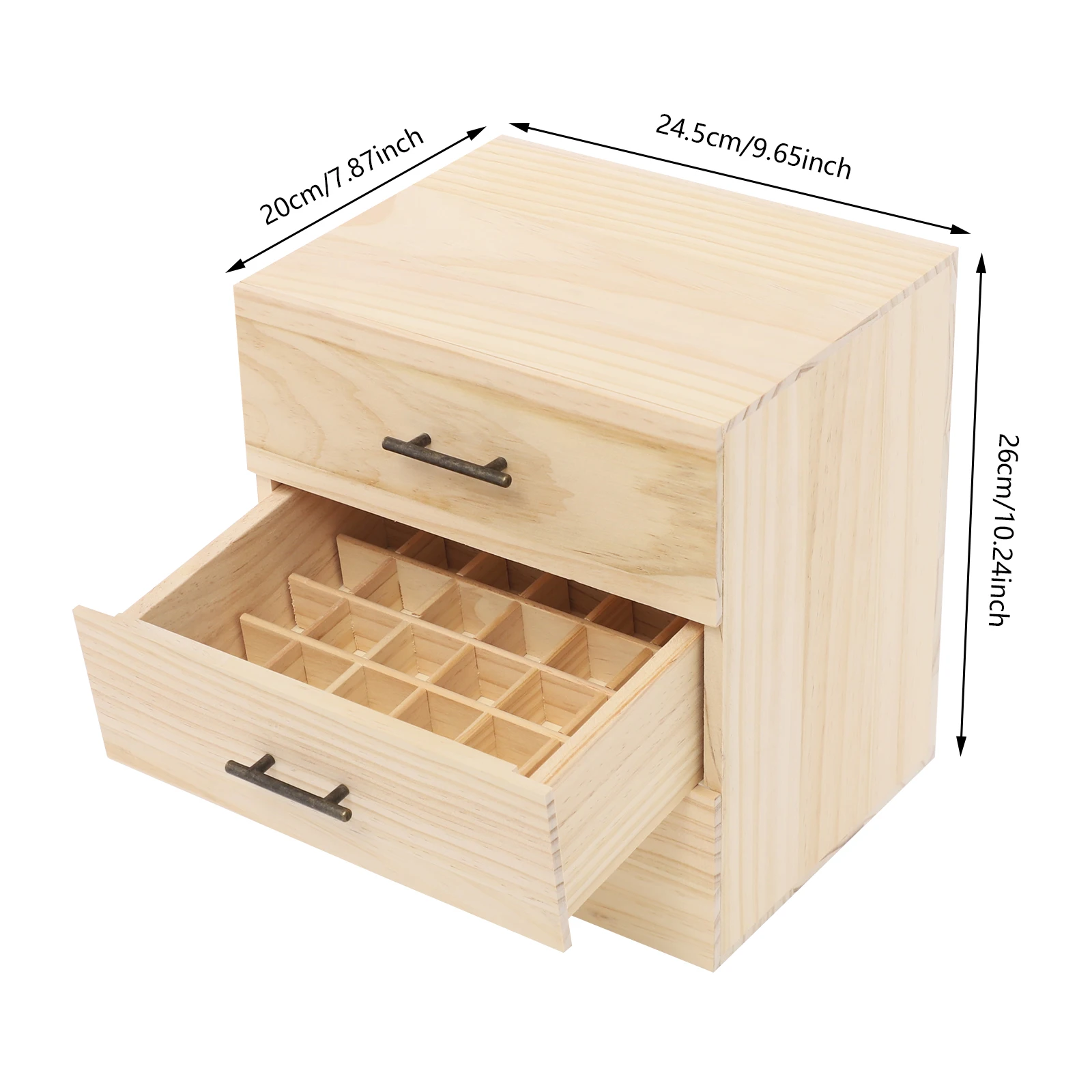 90 Fächer Holz-Aufbewahrungsbox für ätherische Öle, Tragetasche für ätherische Öle, Flaschen aus Kiefernholz, 5 ml und 15 ml – Detail 2