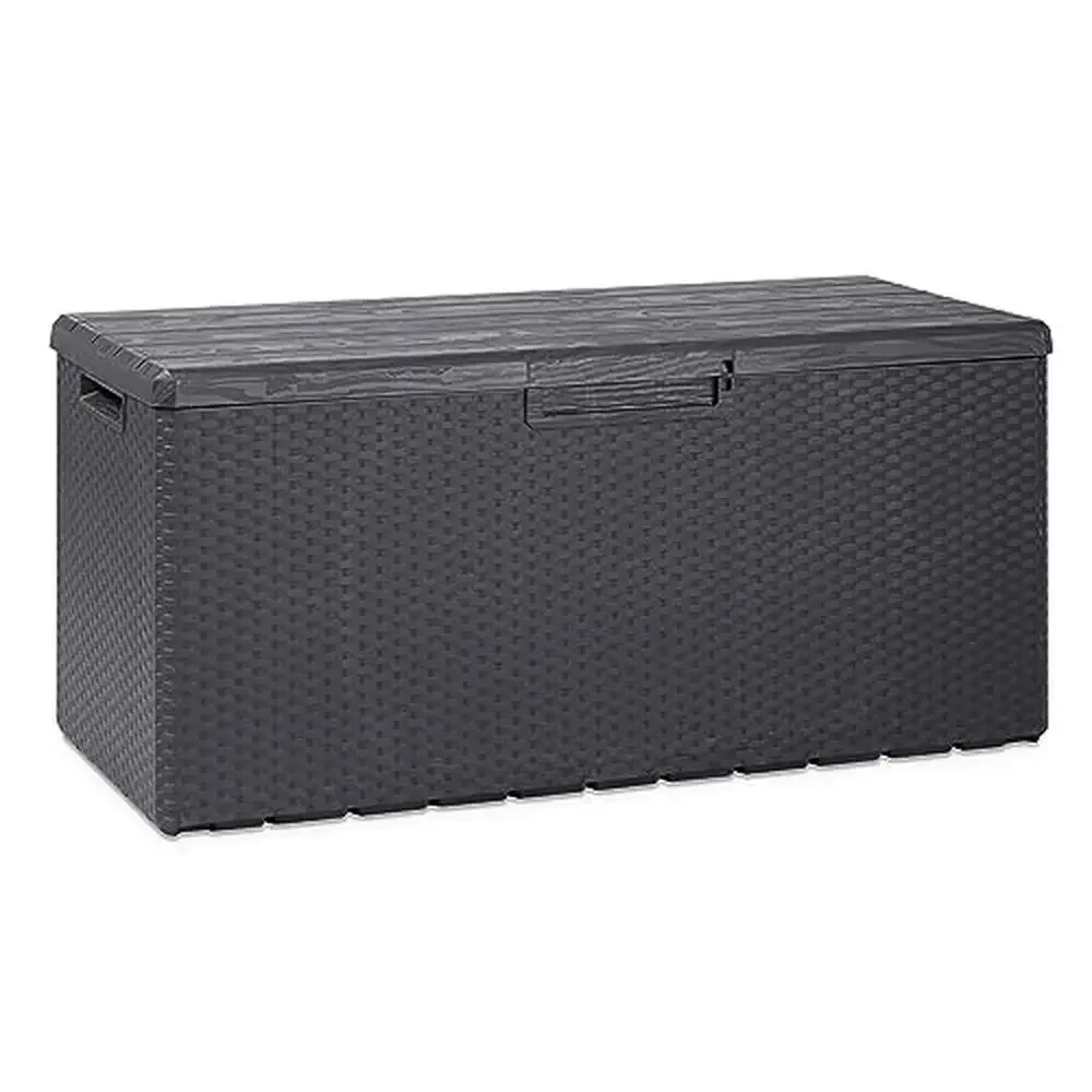 

Large 90 Gallon Plastic Outdoor Storage Deck Box with Lockable Lid Patio Yard Garden Furniture Cushion Toy Pool Beach Towel