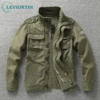 Chaquetas de camuflaje militar de otoño para hombre, chaquetas de trabajo informales con múltiples bolsillos de algodón pesado y cuello levantado para exteriores, chaquetas para hombre