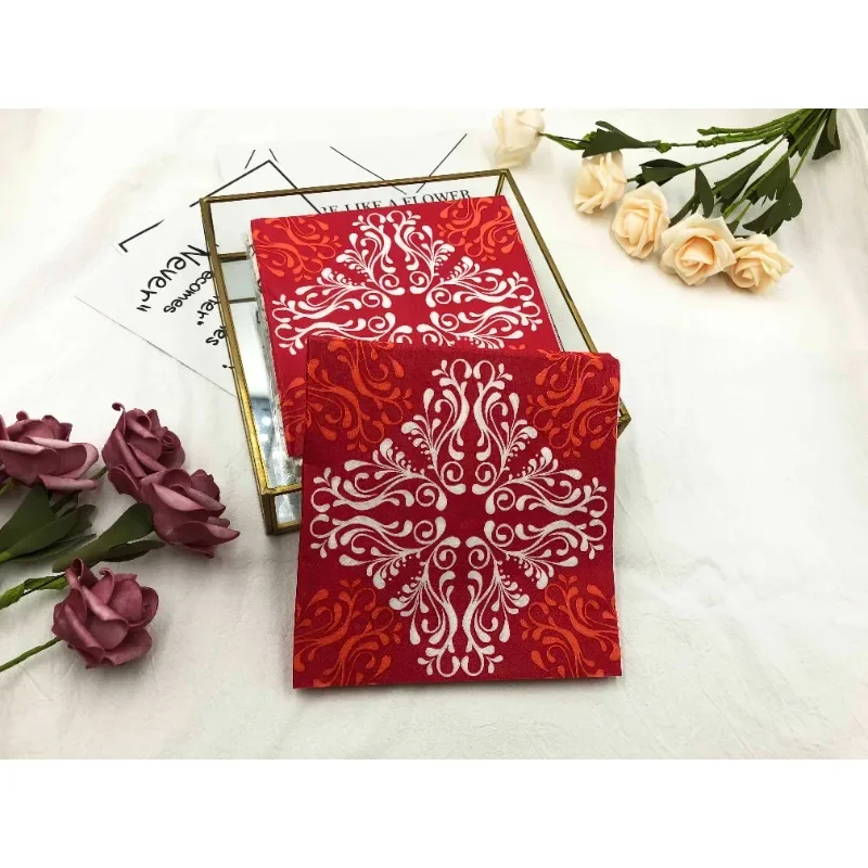 20pcs/pac Food Grade Printed Napkins Hotel Restaurant Wedding Party Decoration Tissue Paper Native Wood Pulp Mother & Baby Paper