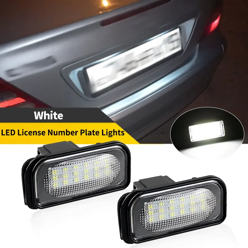 2PCS For Mercedes Benz W203 4D Sedan 2001-2007 White Led Number License Plate Light For Benz A209 Convertible 2003-2010