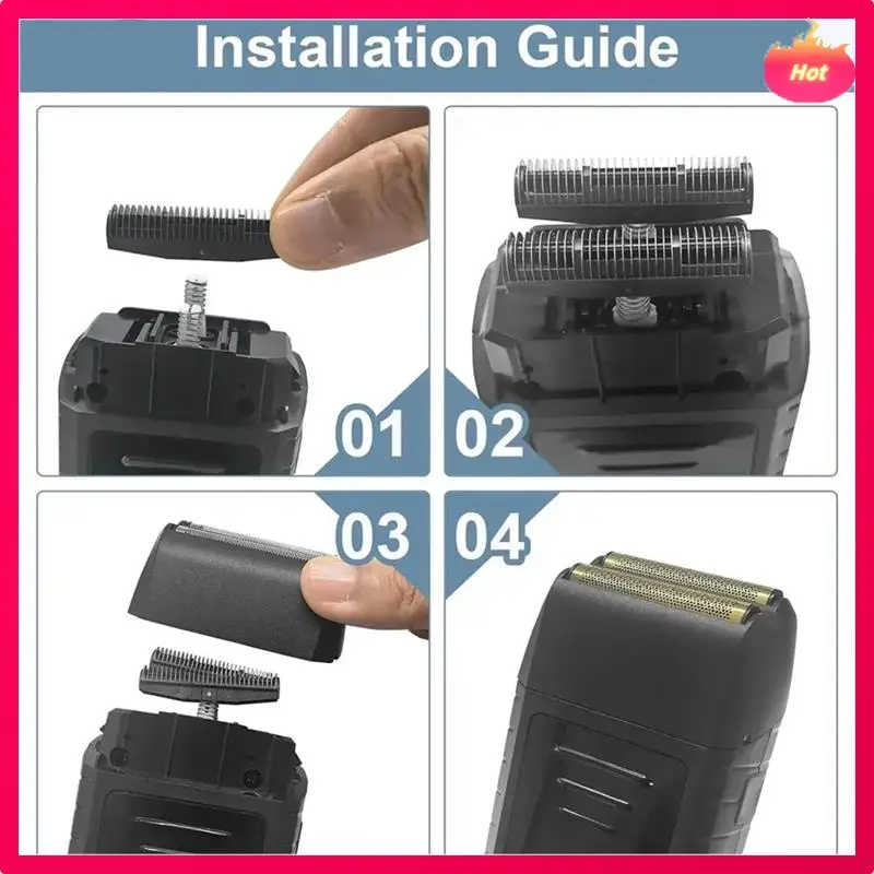 AD-Replacement Head Foil & Cutter For Wahl 5 Star Series Vanish Shaver 8173-700