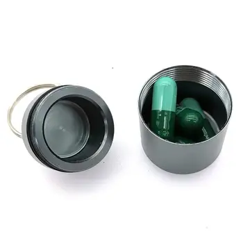迷你便攜式鋁製藥盒鑰匙圈戶外口袋藥盒容器攜帶瓶盒聽力保護耳塞盒 8 最佳銷售 藥盒鑰匙扣 - №2