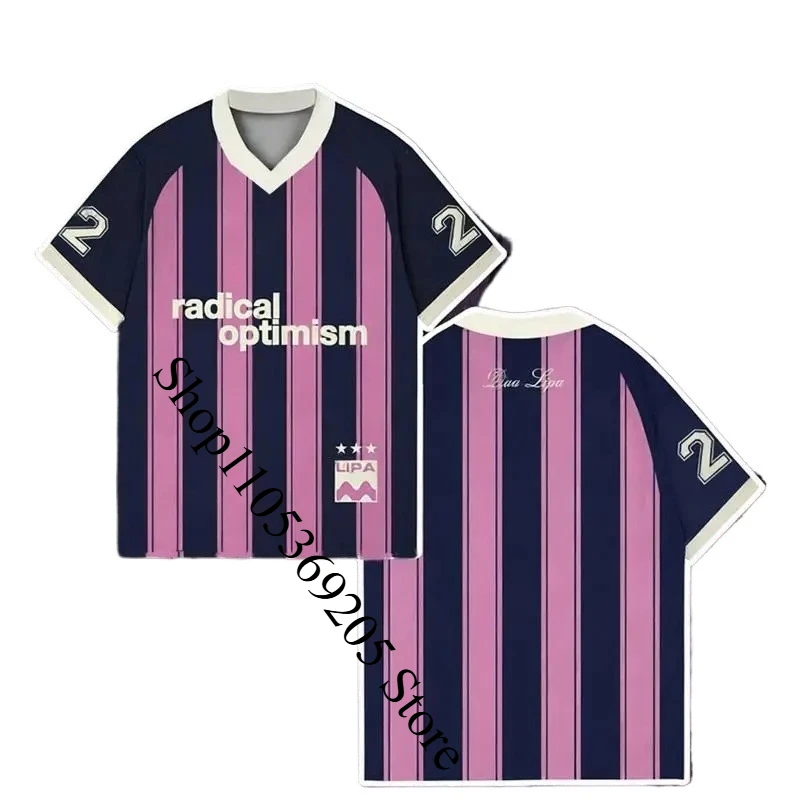 Camiseta de Fútbol con Cuello en V, Estilo Urbano, Diseño 'Radical Optimism' 2026, para Surf en la Playa, Regalo para Fans de Cantantes Pop, Top Informal para Fiestas, Tallas XXS-6XL