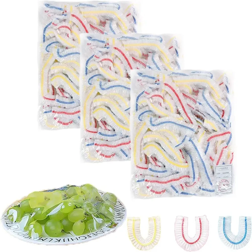 Colorful Disposable Food Cover Saran Wrap Bowel Cover Food Grade Fresh-keeping Plastic Bag Kitchen Storage Accessories