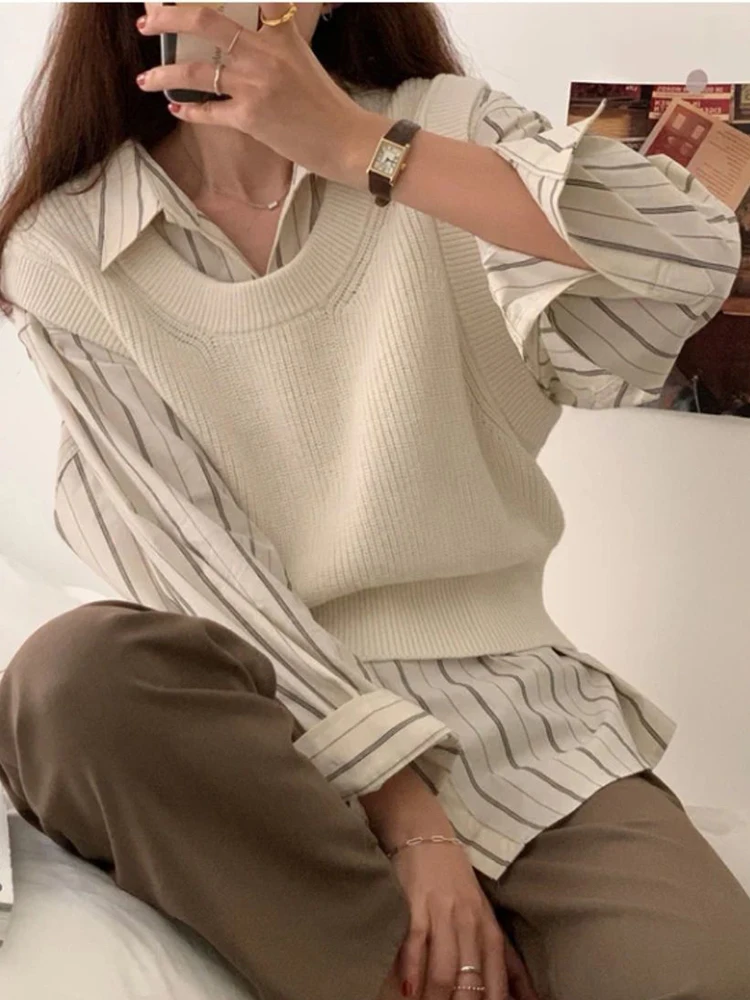 ZOKI Striped Women Shirts Spring Long Sleeve  Women Shirts Loose Button Up Chic Ladies Shirt Fashion Korean Casual Female Tops