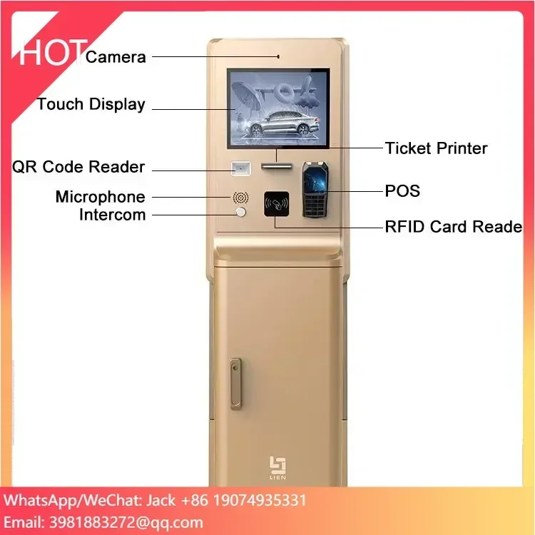 Parking Payment Machine Automatic Parking Barrier Gate License Plate Recognition Parking Ticket Payment Kiosk