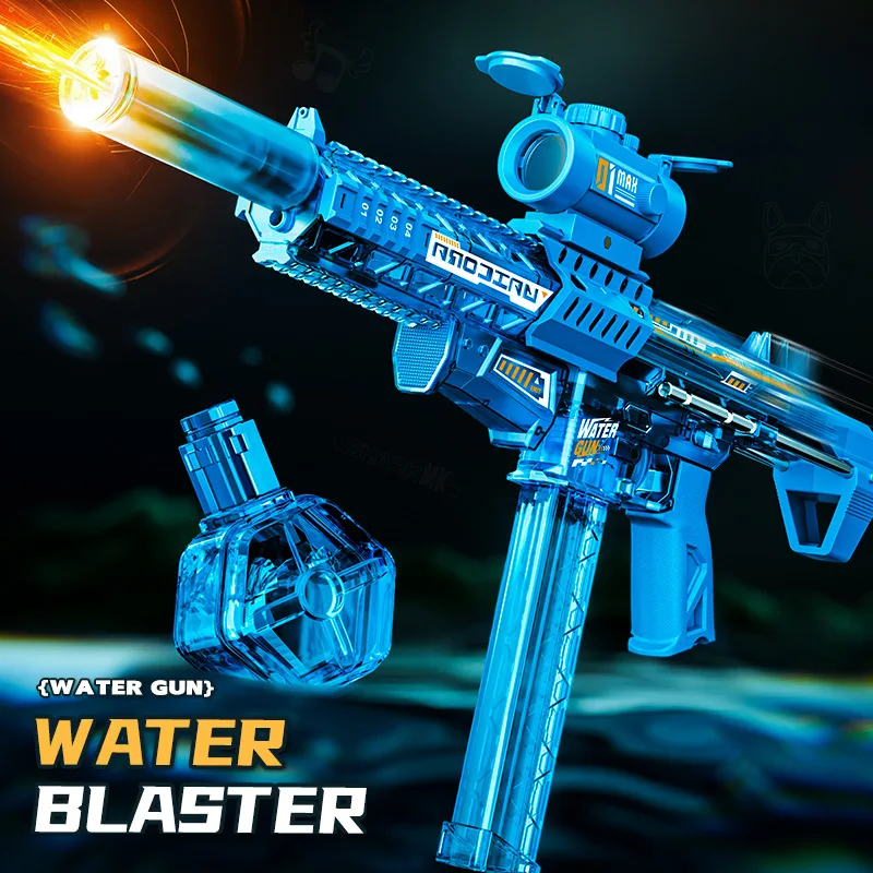 

Электрический водяной пистолет MK9 Pulse увеличенного размера с автоматическим всасыванием воды, индукционной подсветкой, большой емкостью и непрерывной стрельбой