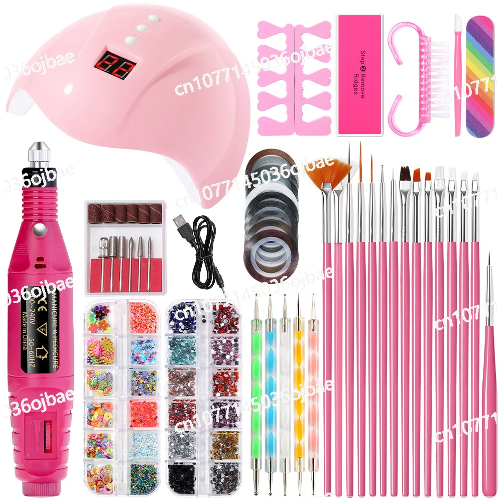 

Nail Art Tool Set, Smart Nail Art Light USB Polishing Nail Machine, Free Rich Accessories