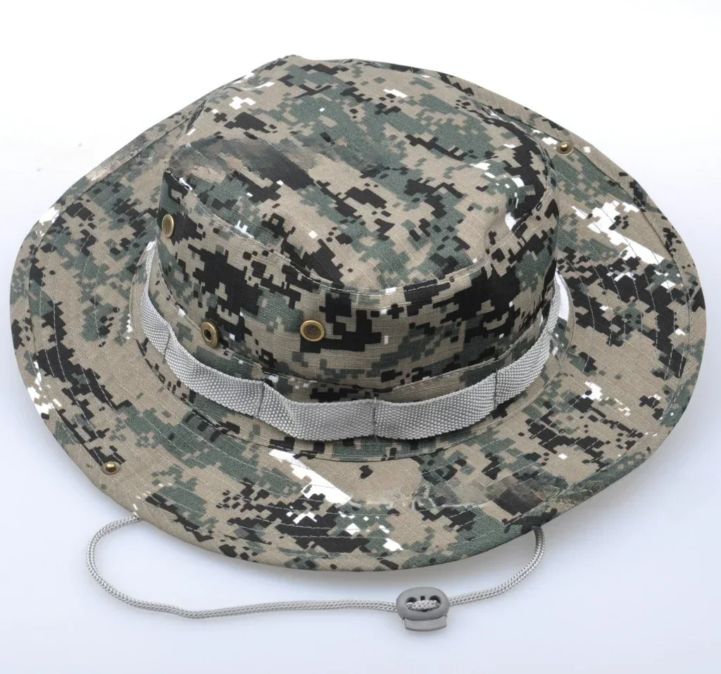 Camuflaje Militar Bonnie Sombrero táctico Caza de montaña Senderismo Escalada Jungle Barbacoa Cap Pesca al aire libre Sombreros de cubo, Camuflaje (Acu Camouflage