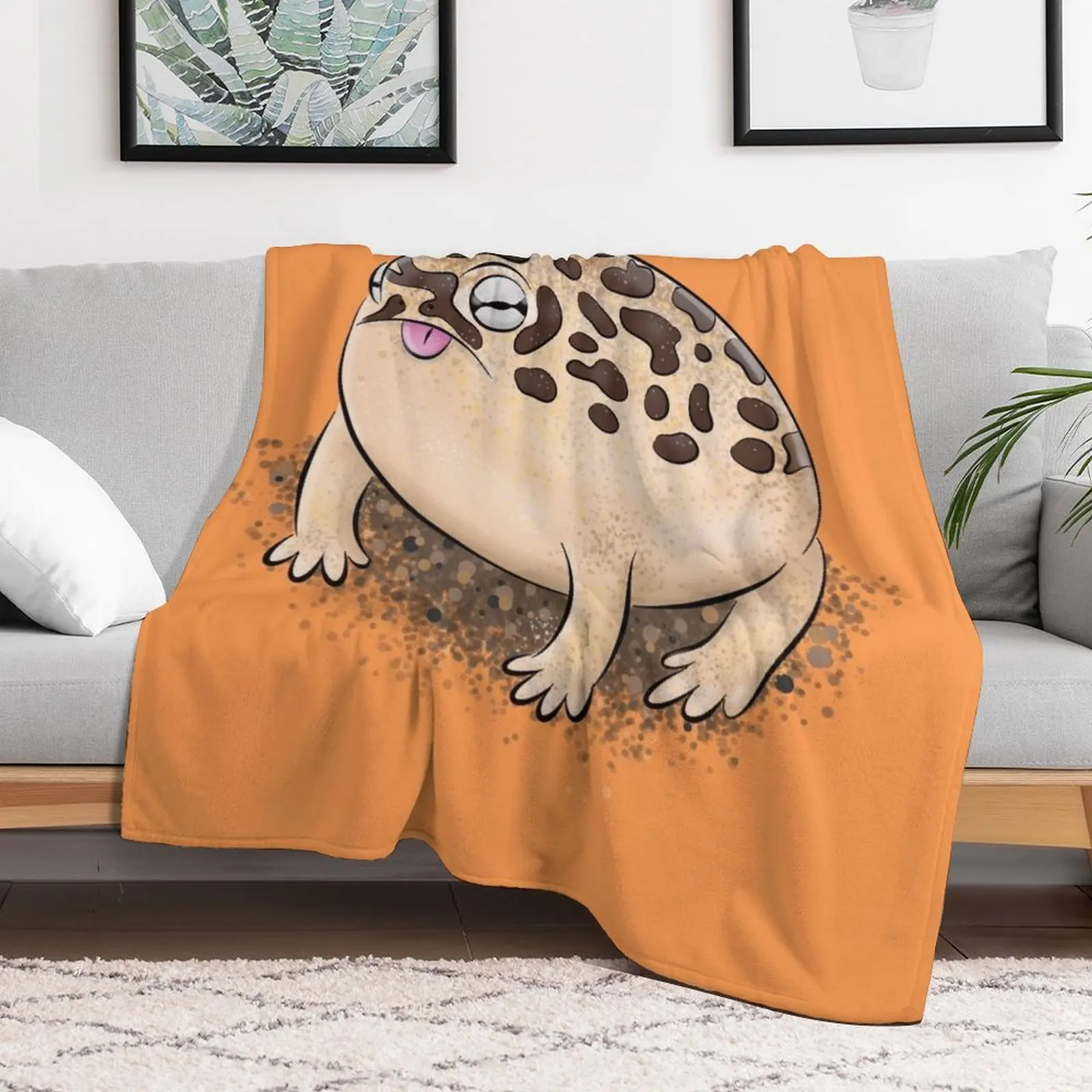 Cute brown desert rain frog cartoon illustration Throw Blanket For Baby cosplay anime Summer Beddings Blankets