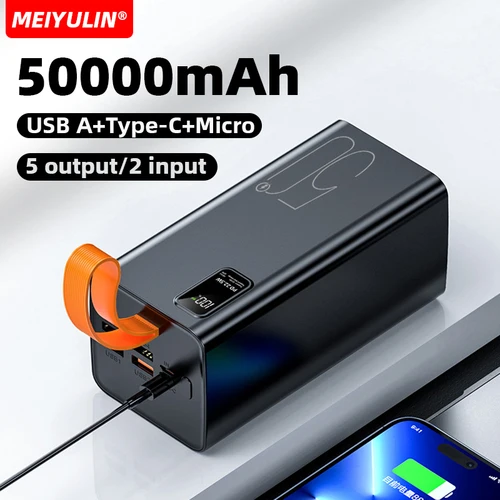 대용량 보조배터리 휴대용 USB C 고속 충전 모바일 외장 예비 배터리, 아이폰 삼성 샤오미, 50000mAh, 20000mAh 