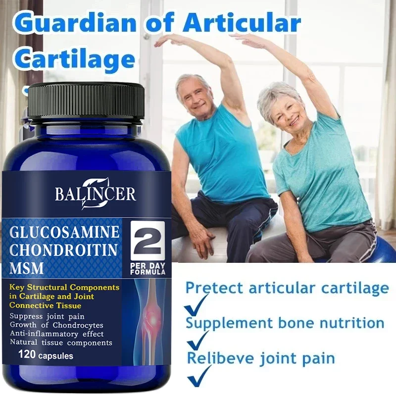 Glucosamine Chondroitin MSM Supplement - Joint Support Nutritional Supplement for Bone and Normal Cartilage Health