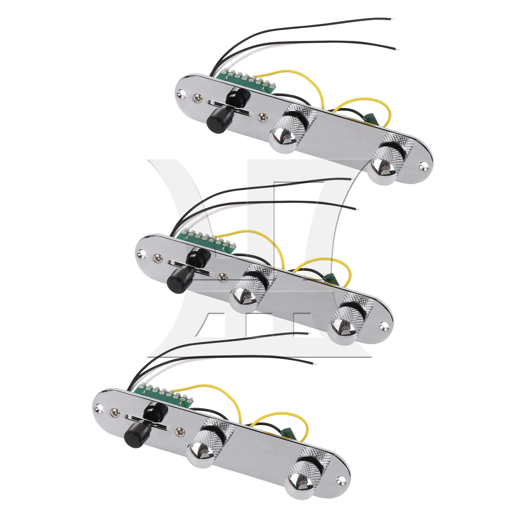 

Yibuy 3 Pcs Chrome Color Loaded 3-Way Switch Knob Pots Control Plate 15.2cm