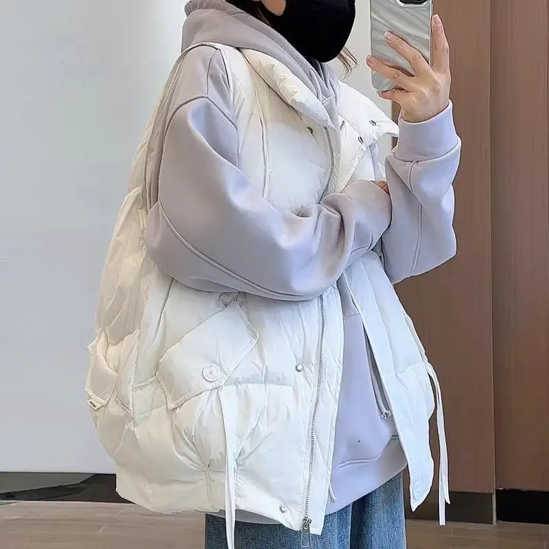 Autumn Winter 2025 New Down Cotton Vest Jacket Women's Fashion Loose Thicken Warm Short Waistcoat Coat Female Casual Ladies Tops