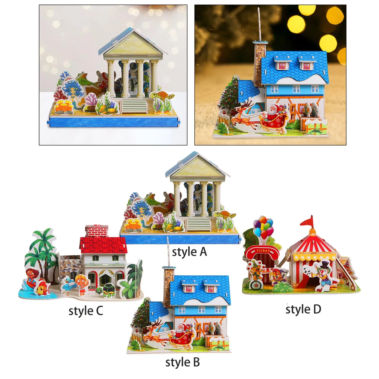 3D Puzzle Building Model Kits Creative Paper Crafts Party Favors Early Learning