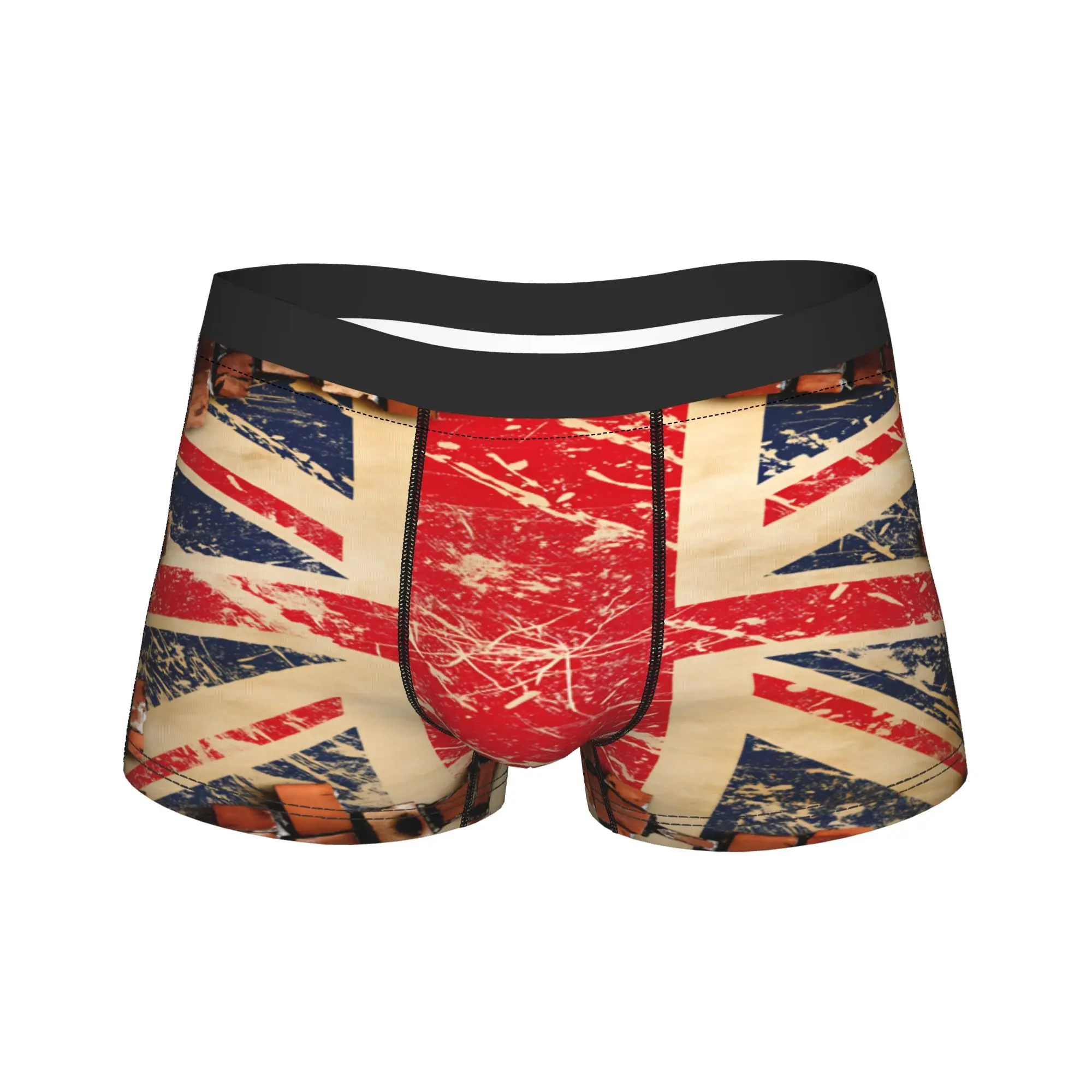 

Винтажное нижнее белье с флагом Союзного Джека (Юнион Джек) Великобритании, мужские шорты, трусы, забавные боксеры, высококачественные трусы больших размеров.