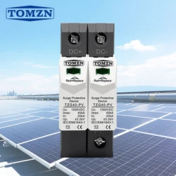 TOMZN DC SPD 1000V 800V 600V 500V 20-40KA House Surge Protector Protective Low-voltage Arrester Device Lightning Protection PV