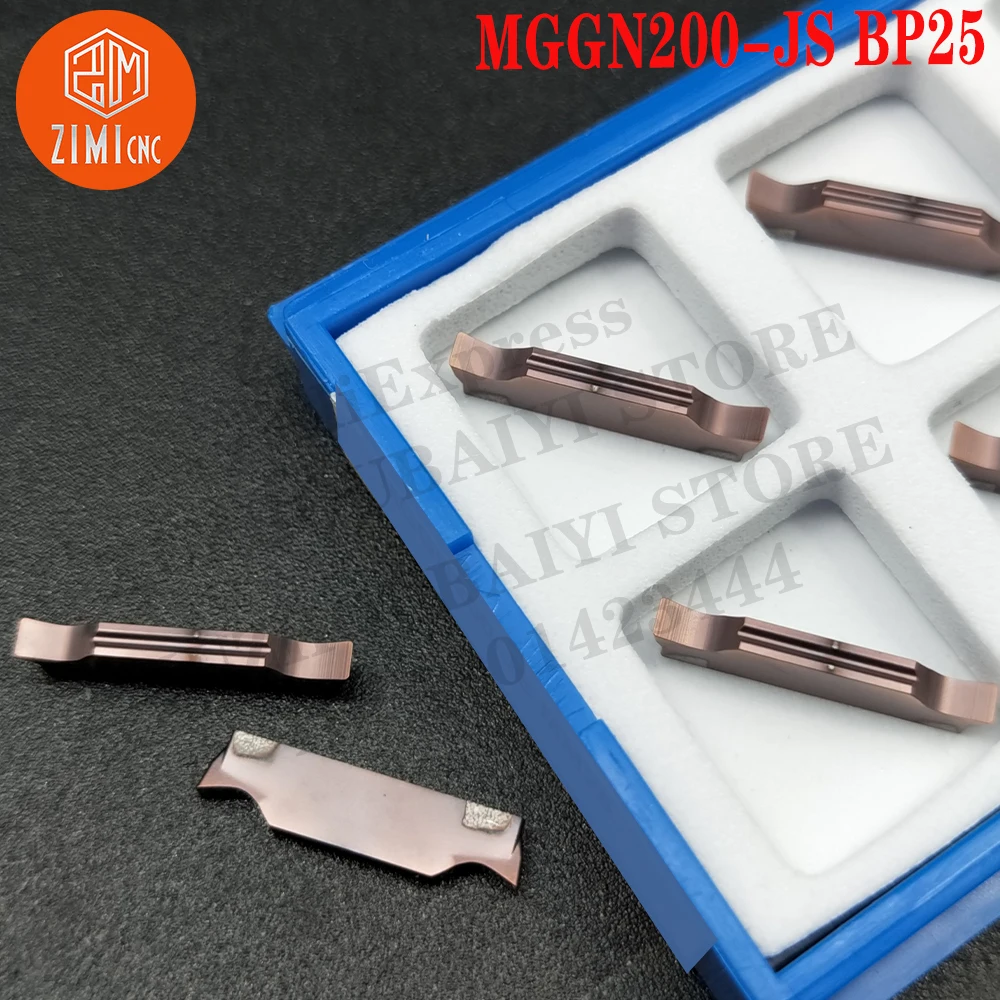 MGGN200-JS BP25 MGGN 200 carbide Grooving Inserts metal CNC Tool slotted insert Quick Chip External Holder Cutting Tools Turning