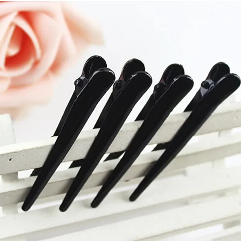 10Pcs DIY Black Metal Hair Clip Single Prong Hairstyle Alligator Hair Clip Large Barrettes Headwear For Women Hairpin Supplies