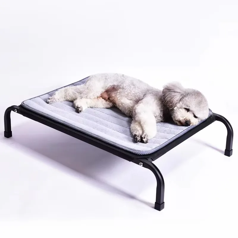 

Portable Elevated Raised Cooling Cots Bed Pet Hammock with Skid-Resistant Feet and Breathable Mesh for Large Dogs