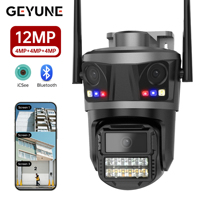 Three Lens Outdoor 6K HD WIFI IP Camera Three Screen PTZ Camera Ai Human Detection IP66 Waterproof CCTV Video Surveillance iCsee