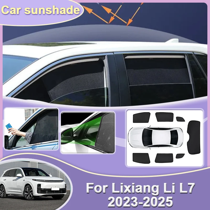 

Car Mesh Sunshade For Lixiang Li L7 2023 2024 2025 Sun Visor Windshield Curtain Window Covers Sun Protection Auto Accessories