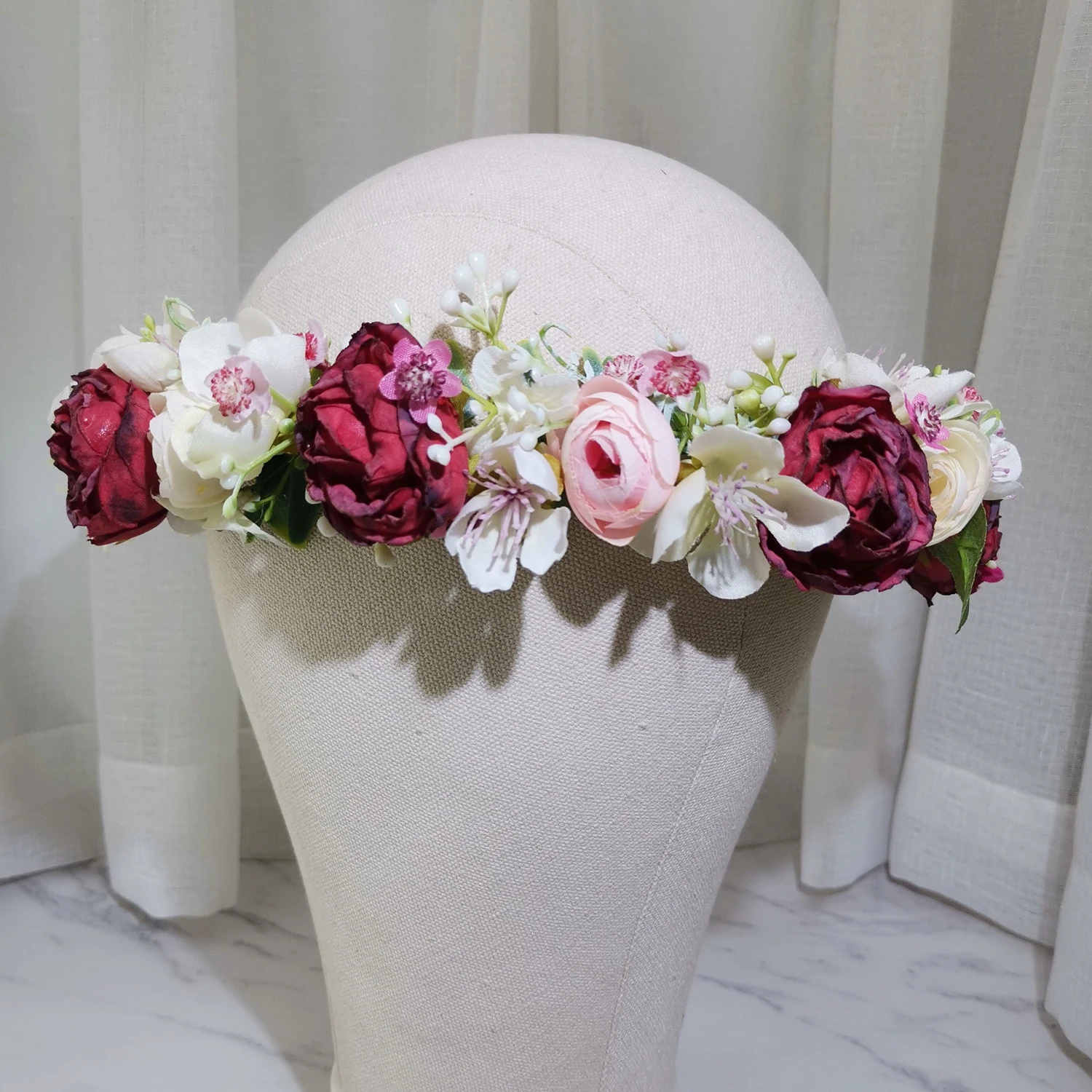 

Rose Flower Crown Headwear Girls' Dress Hair Accessories Wedding Bridal Headband Ornament Kids Children Floral Garlands