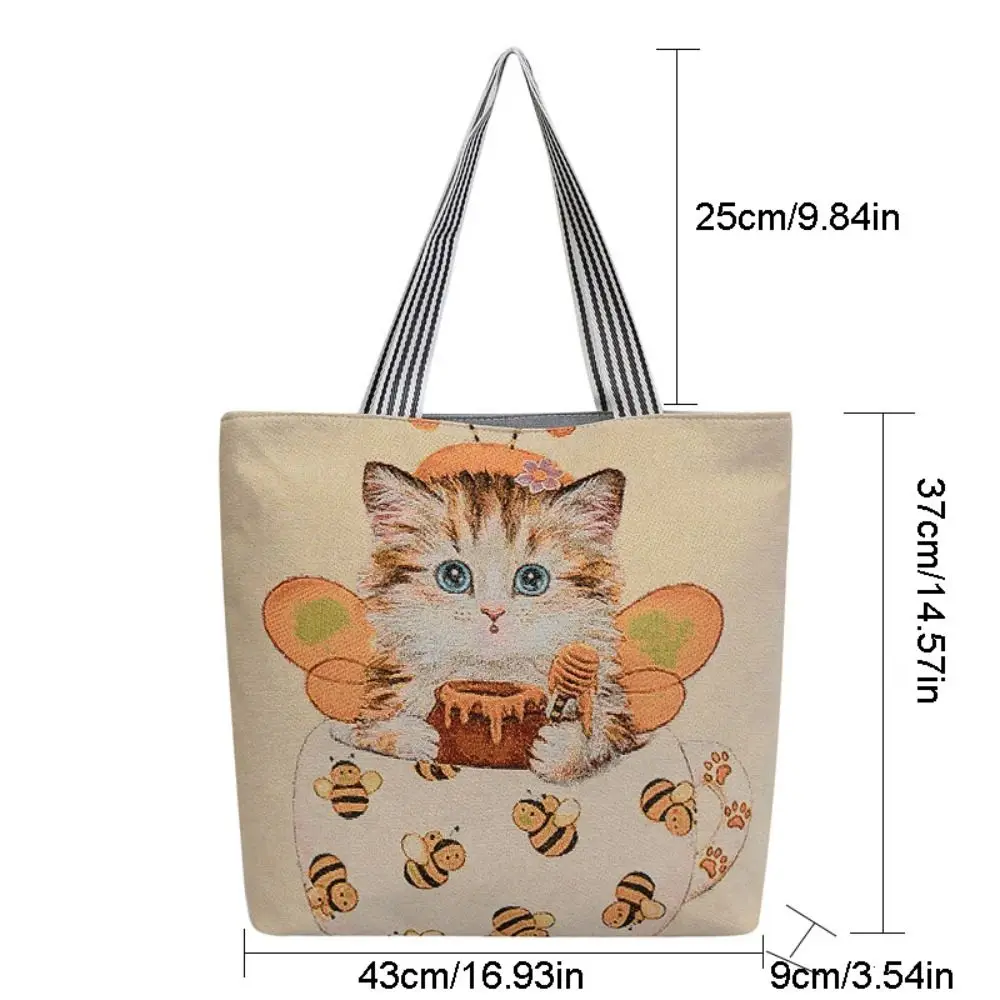 Bolsa de ombro de grande capacidade para meninas, bolsa estilo étnico, bolsa de ombro animal lona saco de armazenamento cosmético, bolsas bordadas, meninas