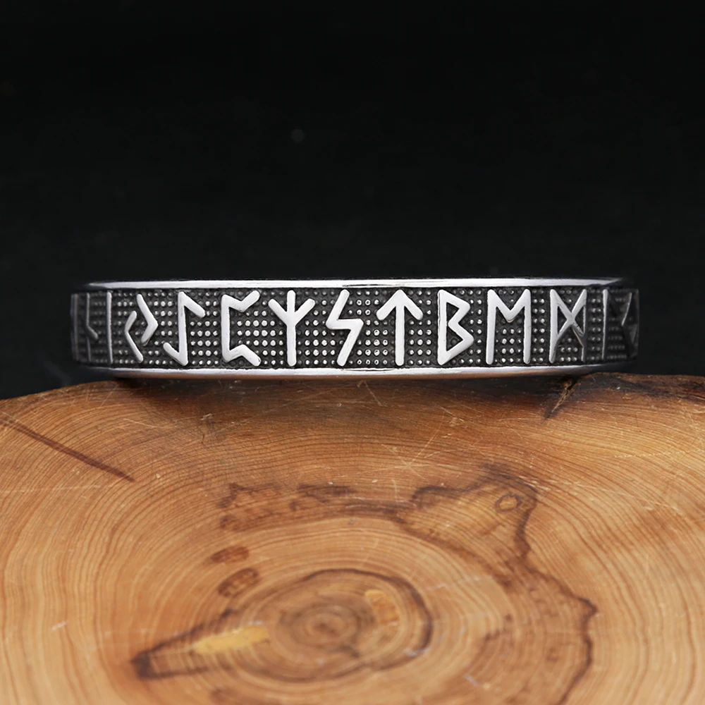 Vikings Stainless Steel Nordic Runes Bracelet For Men Women Amulet Vintage Fashion Odin Cuff Bangles Punk Jewelry Couple Gifts