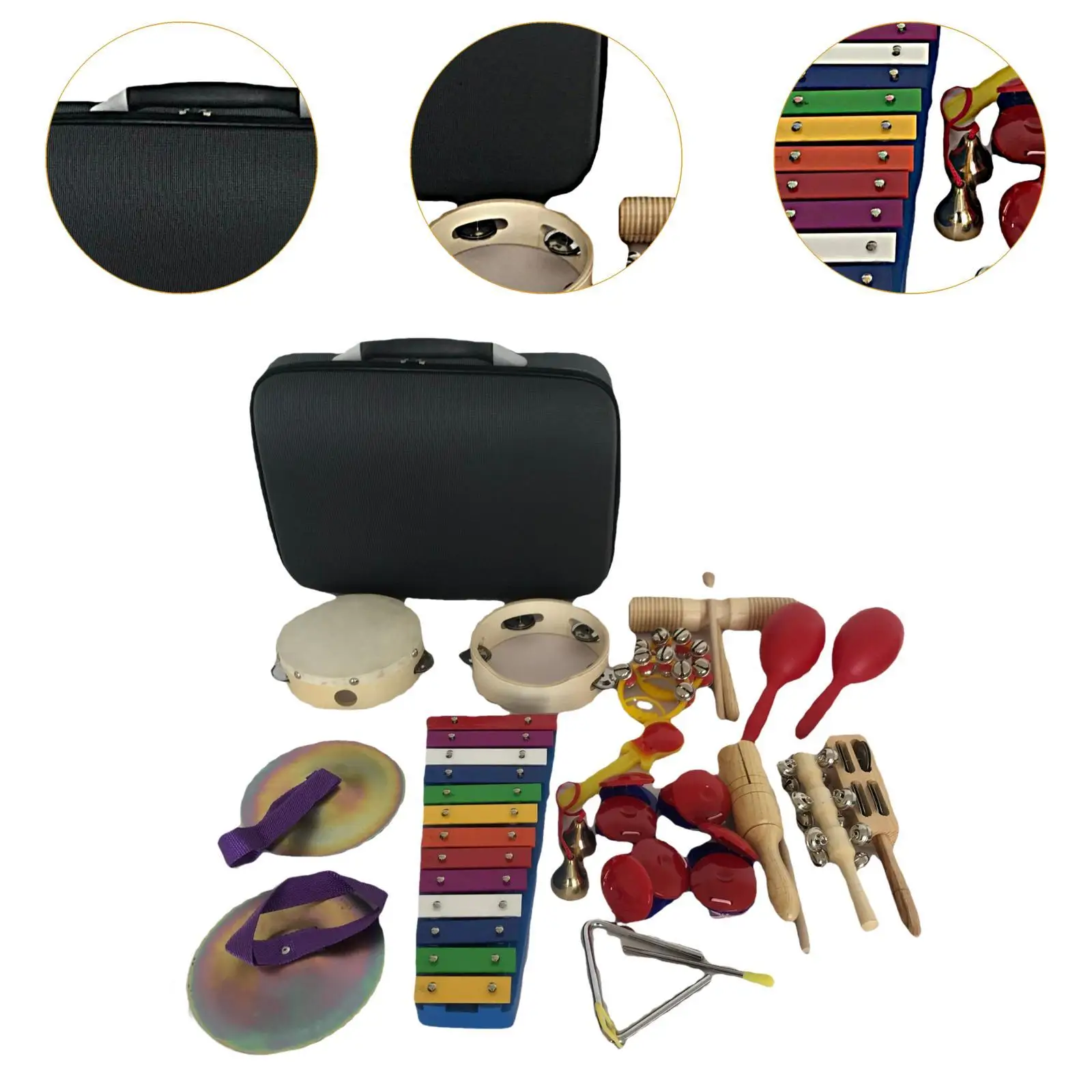 17x Kids Musical Instruments Set Educational Early Learning Preschool Percussion Instruments Musical Toys Set for Boy Girls