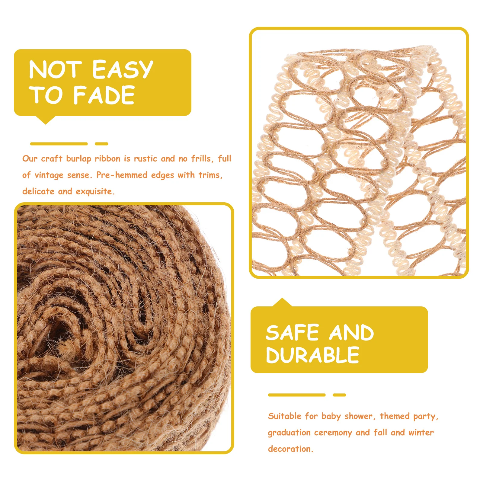 

8 Rolls Jute Ribbon Rustic Jute Fabric Ribbons for Gift Wrapping Baby Shower Graduation Ceremony Fall Winter Decor